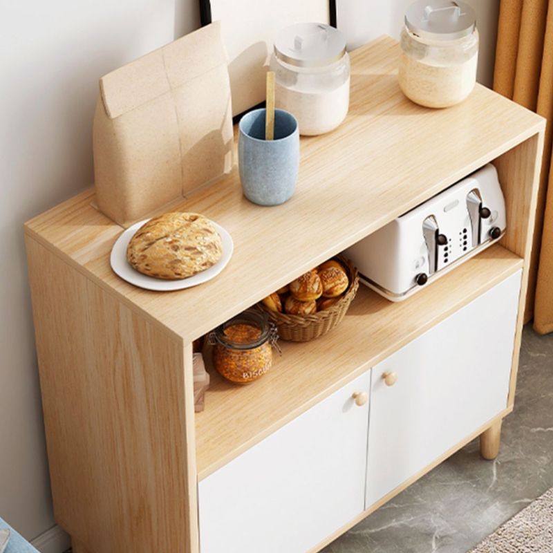 Modern Style Dining Server Engineered Wood Server with Open Storage