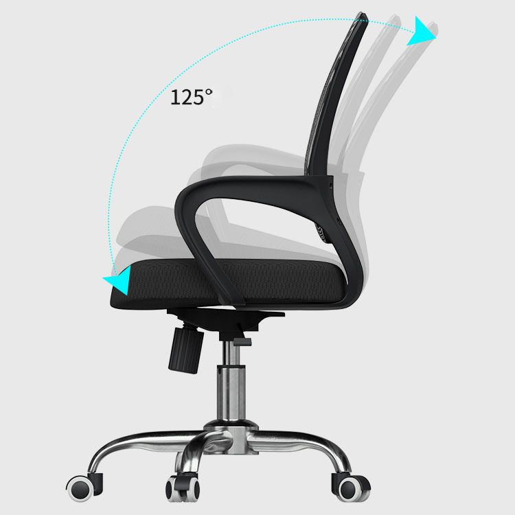 Modern Style Desk Chair Fixed Arms Mid Back Ergonomic Task Chair with Wheels