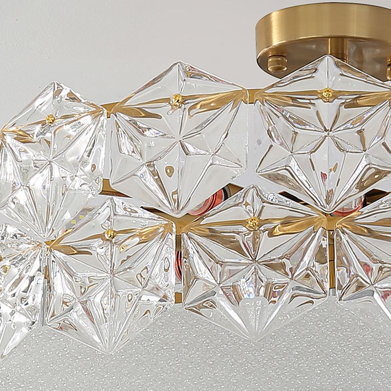 Contemporary Ceiling Light Creative Glass Flush Mount Light Fixture for Bedroom