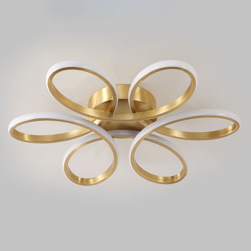 Flower Semi Flush Mount Light Acrylic Modern Simplicity Flush Ceiling Light Fixtures for Bedroom