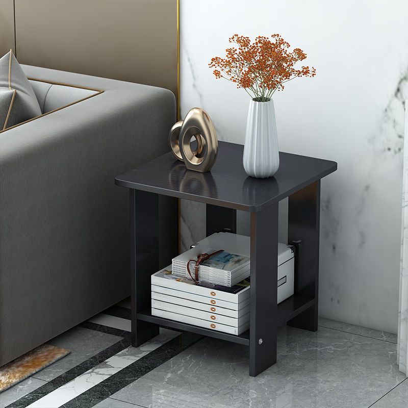 Contemporary Wooden Side Table One Shelf End Table With Four Legs