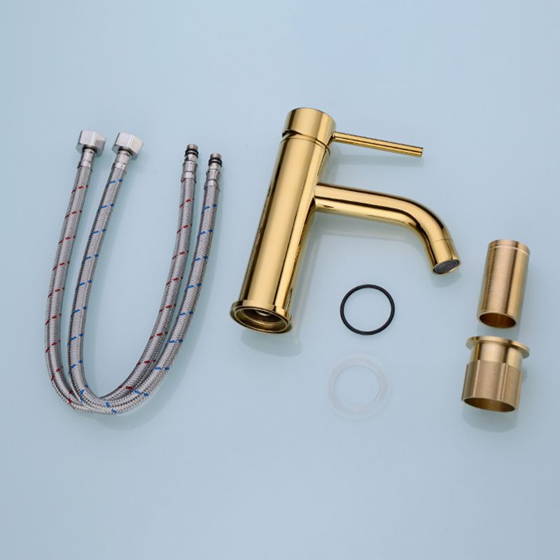 Modern 1-Handle Bathroom Sink Faucet Brushed Gold Vessel Sink Faucet Brass