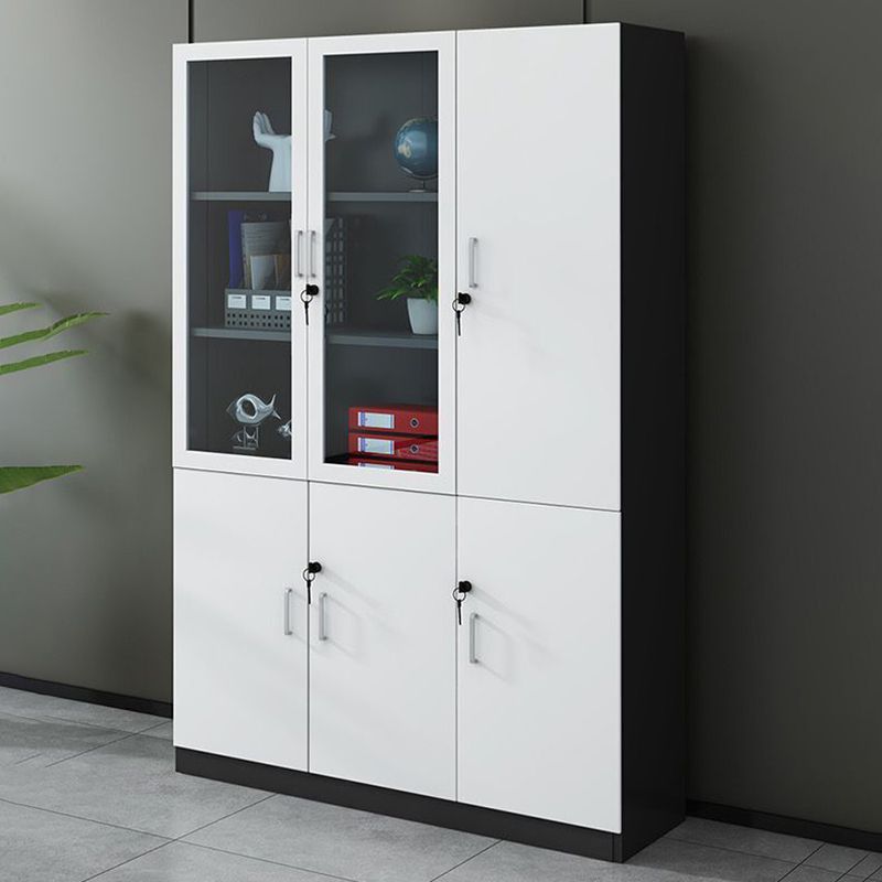 Contemporary File Cabinets Solid Wood Frame Glass Door Vertical File Cabinet Office