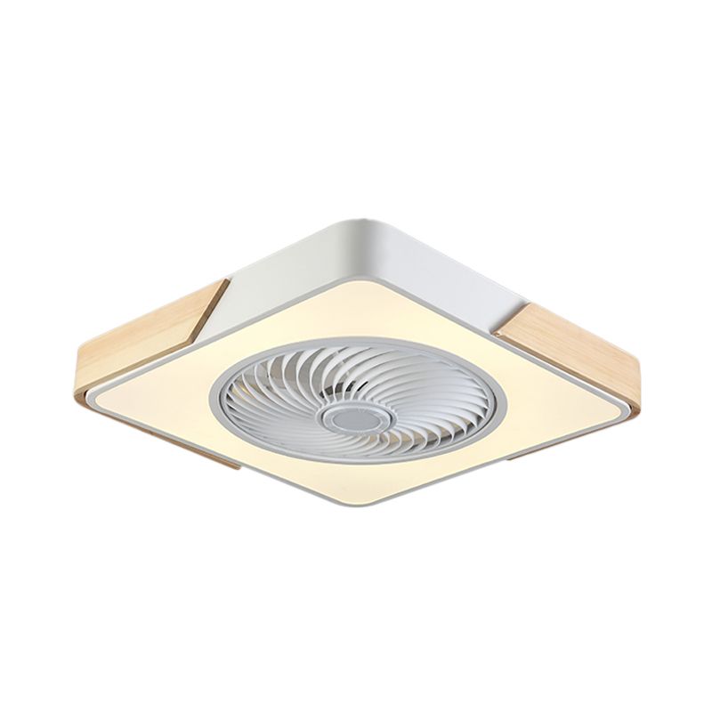 Luz de abanico colgante simple de montaje de semi descarga de dormitorio LED de 20.5 "con tono acrílico geométrico