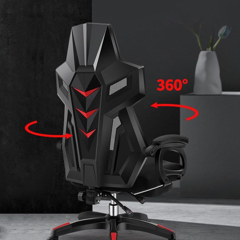 Black Nylon Frame Modern Gaming Chair Swivel Computer Desk Chair with Padded Arms