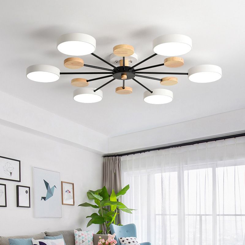 Modern 3/6/8-Light Flush Mount Lighting Metallic LED Ceiling Light