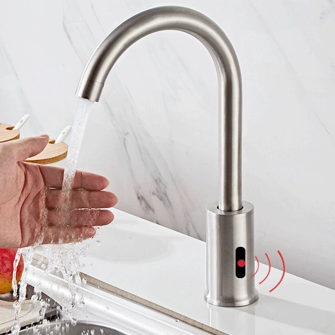 Touchless Sensor Kitchen Sink Faucet Stainless Steel Swivel Spout with Accessories