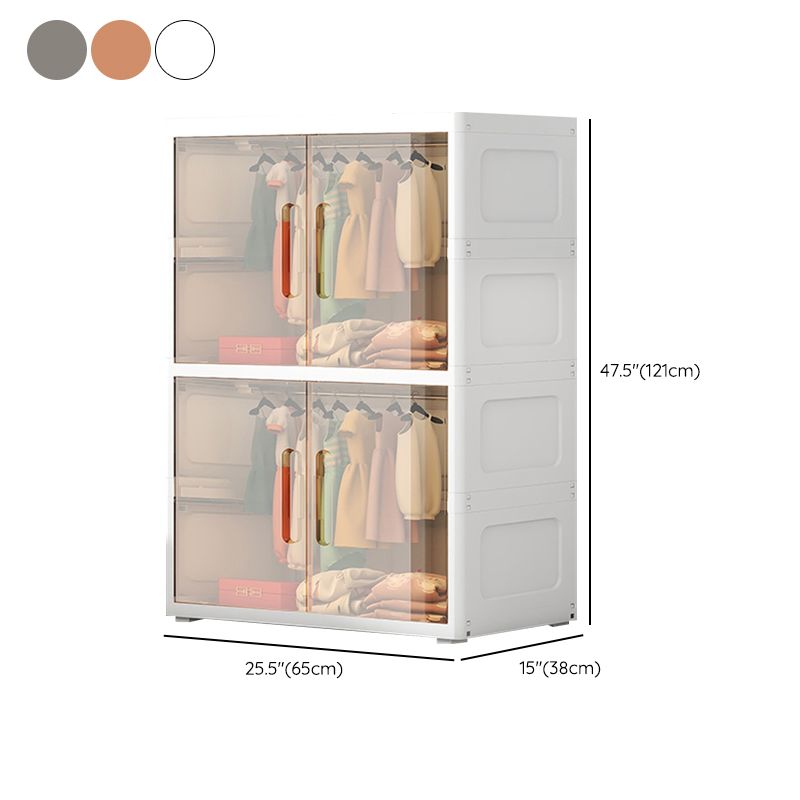 Modern Style Kids Closet Plastic Door Included Kid's Wardrobe for Bedroom