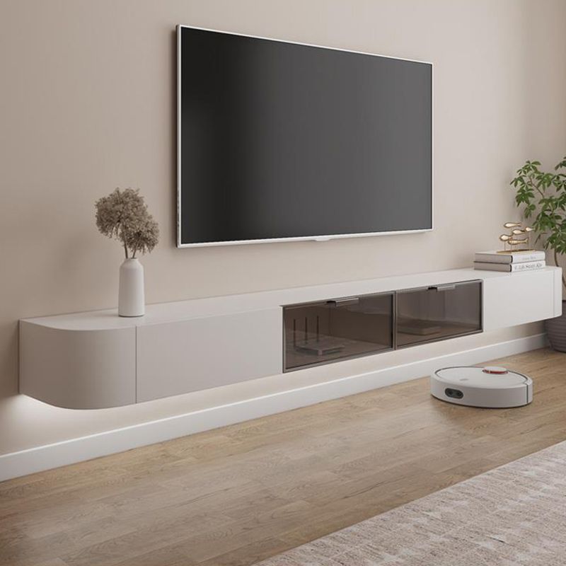 Modern Wood TV Media Stand Wall-mounted TV Stand Console with Drawers