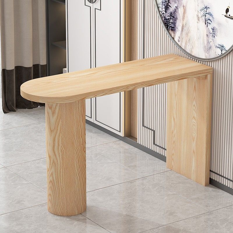 Pine Wood Bar Dining Table Contemporary Bar Table with Sled Base