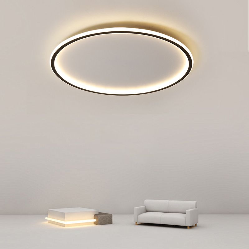 Cerchio vicino all'illuminazione a soffitto Lampada da incasso a LED in acrilico stile semplice per camera da letto in nero