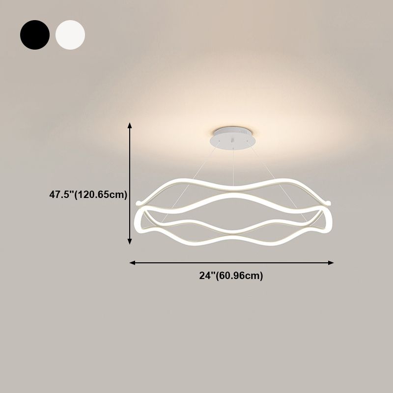 Luminaires de pendentif métallique de forme linéaire