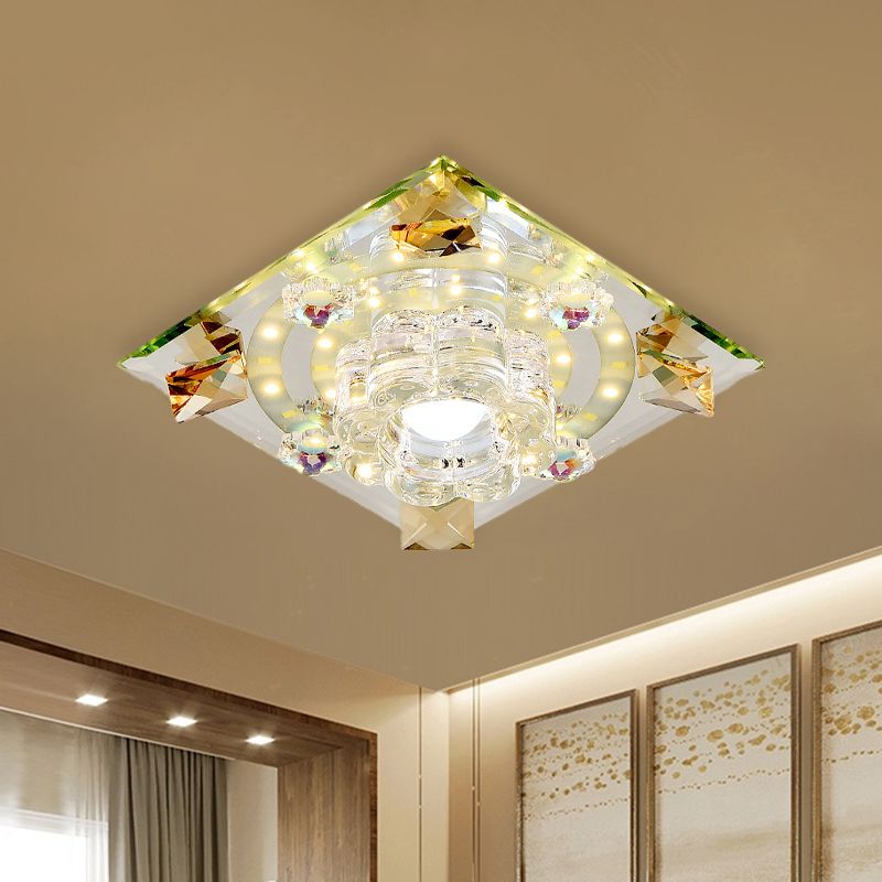 LED De Cristal-Montaje De Luz De Montaje Ligero Estilo Moderno Estilo Púrpura Mariposa/Gema De Gema Ámbar Lámpara De Techo