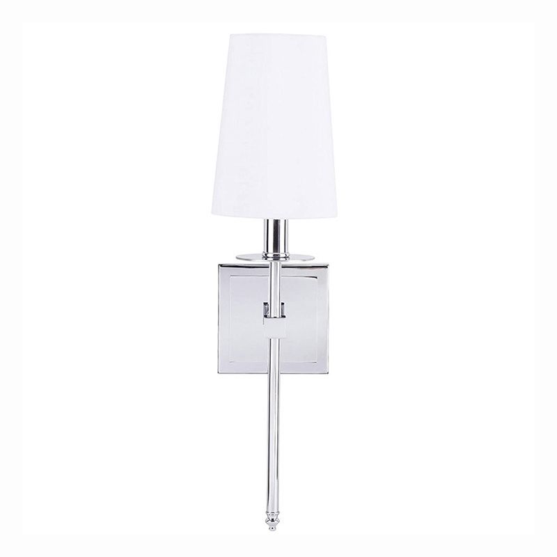 Modern Metal Wall Sconce Cone Shape Vanity Lamp with Fabric Shade for Bathroom