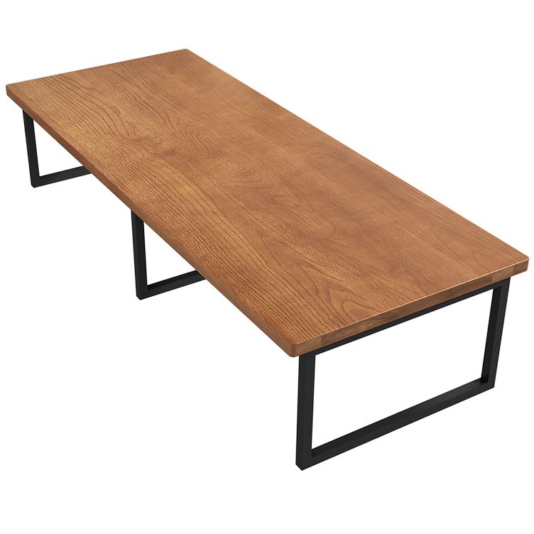 Rectangle Office Table Industrial Wood Color Fixed Table of Solid Wood