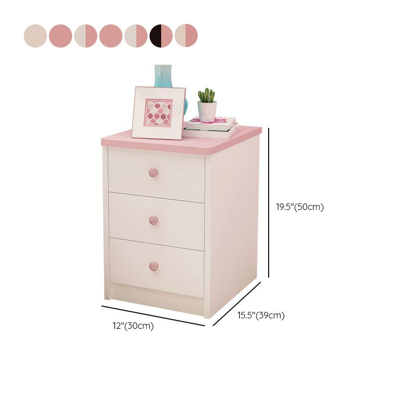 Manufactured Wood Youth Nightstand Princess Storage Kids Nightstand with 3 Drawers