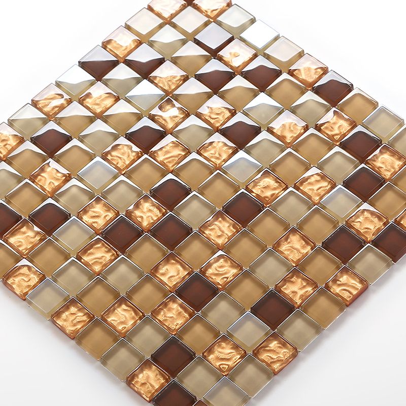 Glass Floor and Wall Tile Contemporary Square Shape Mosaic Tile