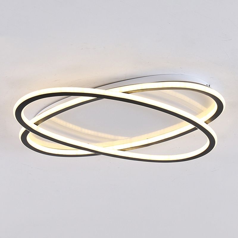 Metal 2-Light Ceiling Lamp Contemporary Flush Light for Bedroom