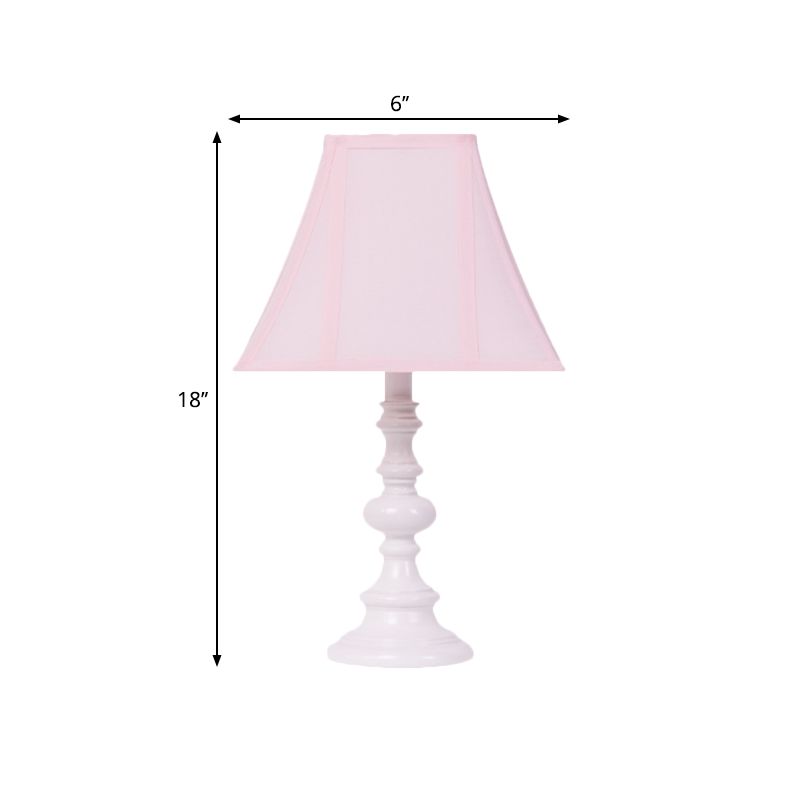 Flared Sleeping Room Table Light Fabric 1 Head Minimalist Nightstand Lighting in Pink