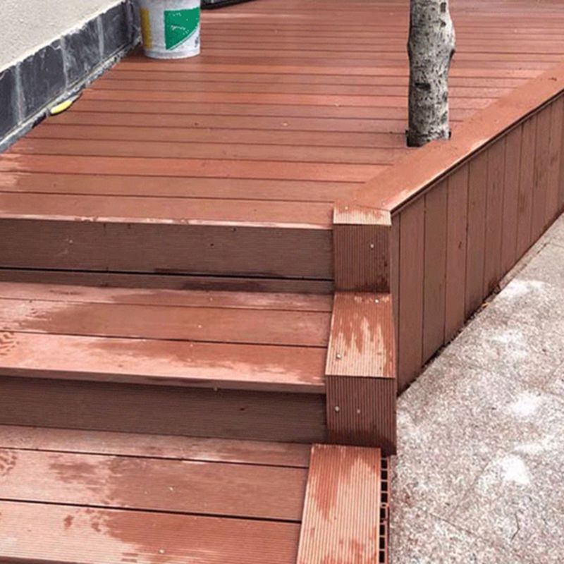 Outdoor Wooden Decking Tiles Waterproof Striped Pattern Flooring Board