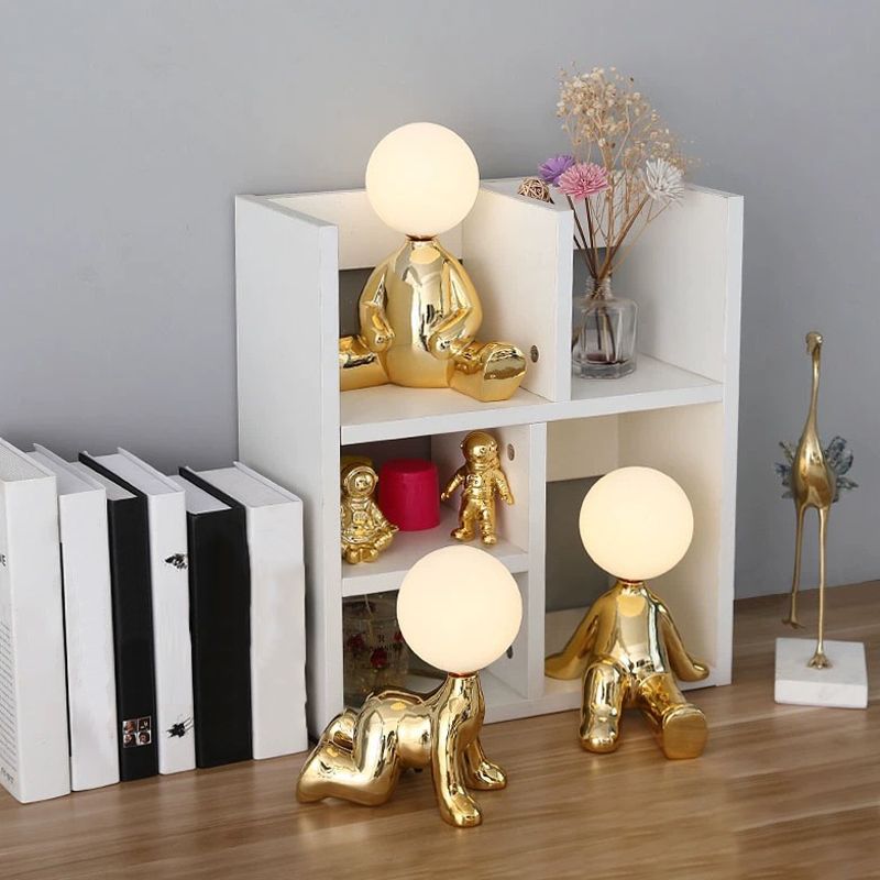 Macaron Table Lamp Kids Style Desk Lamp with Glass Shade for Kid's Room