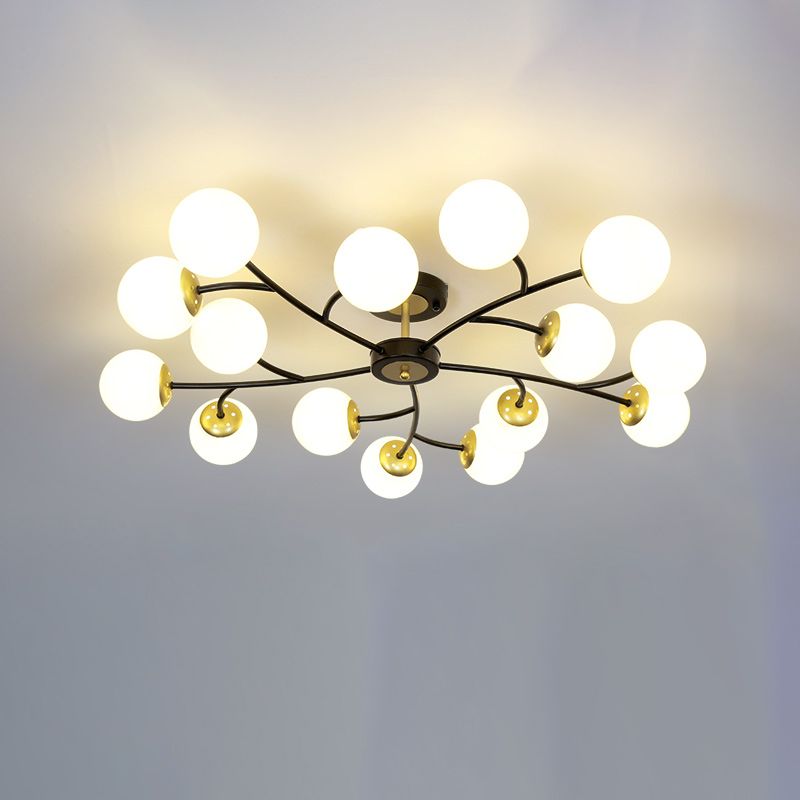 Nordic Style Ceiling Light Ball Shape Glass Shade Ceiling Lamp for Living Room