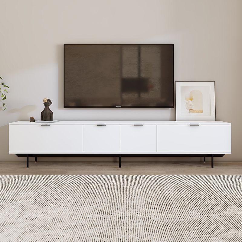 Modern TV Console Contemporary White TV Stand with Storage for Living Room