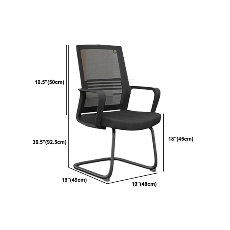 Black Contemporary Office Chair Breathable Air Grid Upholstered Desk Chair