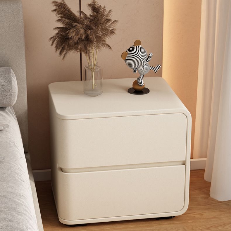 Contemporary Bed Nightstand Solid Wood Bedside Cabinet with 2 Drawers