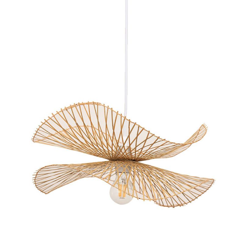 Asia Twist Twist Spendering Freeture Freeture Sala da pranzo Bamboo Lampada sospesa in beige