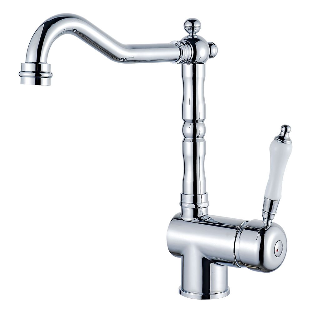 Traditional Kitchen Bar Faucet Gooseneck 1-Hole Kitchen Faucets