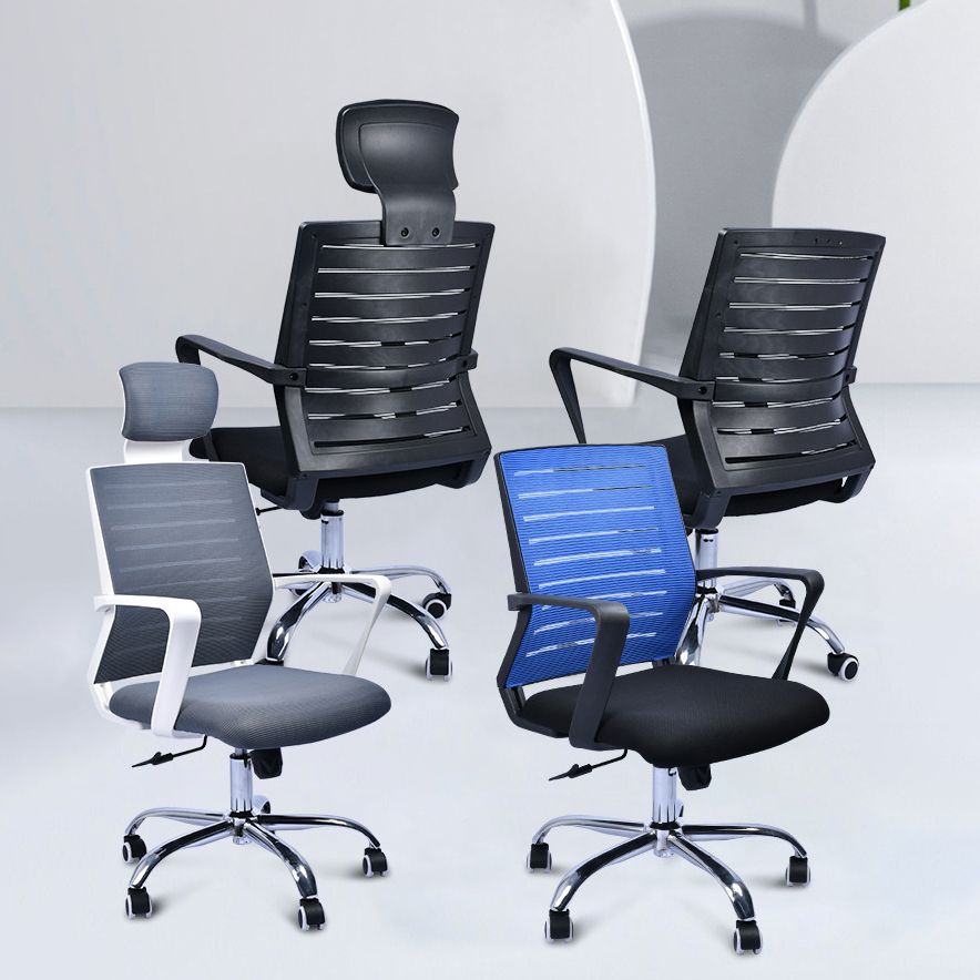 Contemporary Swivel Chair Microfiber Task Arm Chair with Wheels