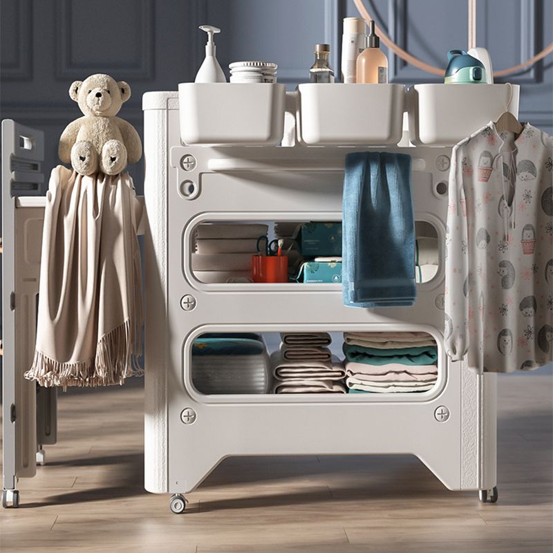 Flat Top Baby Changing Table Safety Rails Changing Table with Storage