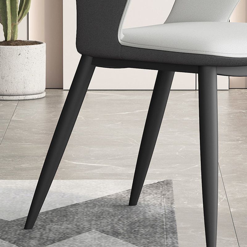 Metal Contemporary Dining Chair with Arms Matte Finish Open Back Dining Side Chair