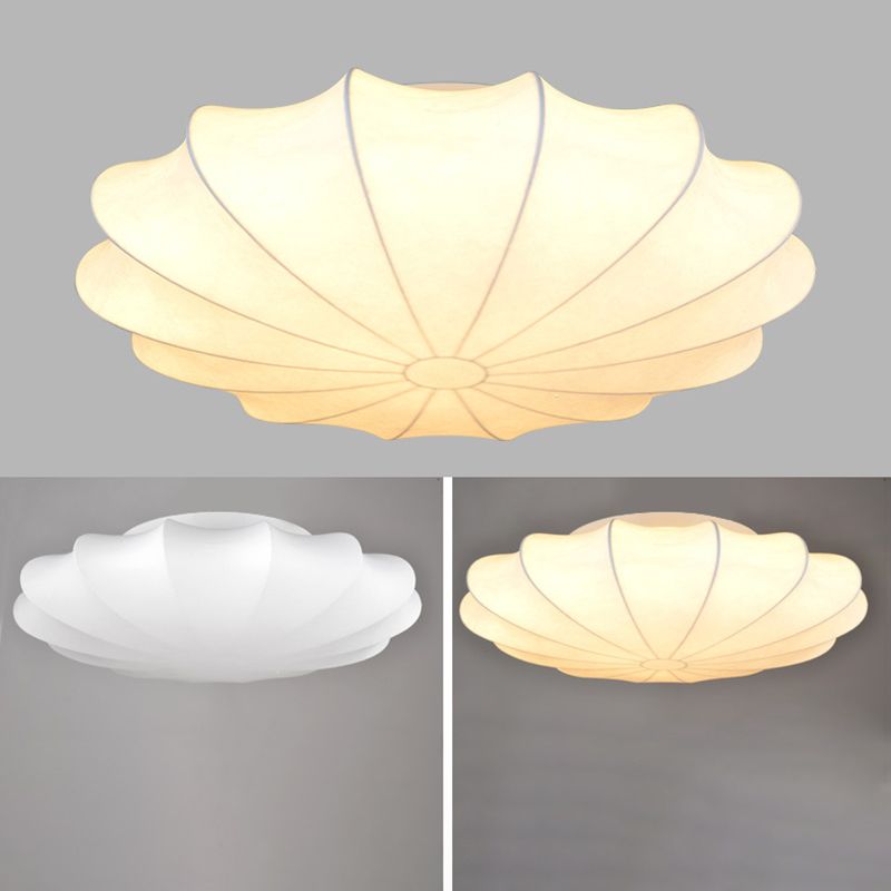 Nordic Style White Ceiling Light Iron Round Shape Ceiling Lamp for Bedroom