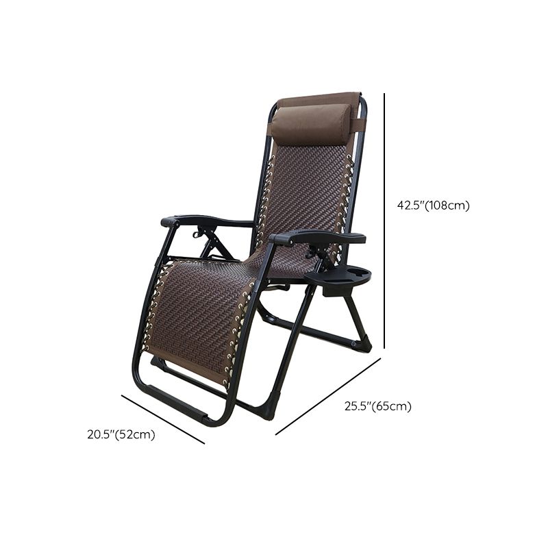 Contemporary Brown Recliner Chair Single Standard Recliner in Metal