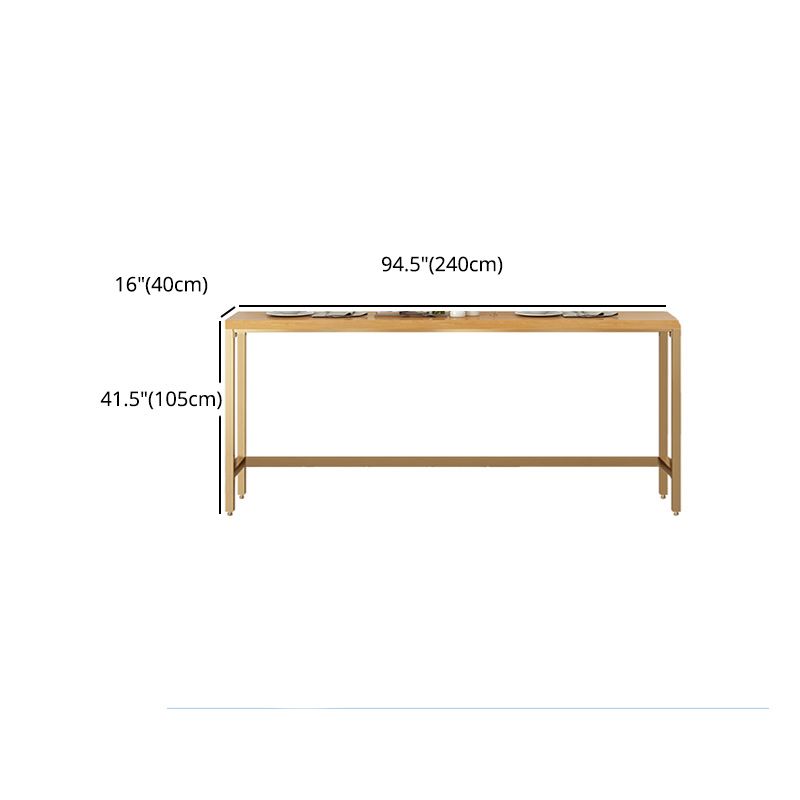 Contemporary Indoor Patio Bar Table Trestle Footrest Counter-height Pub Table