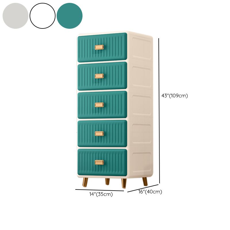 Modern Kids Dressers Vertical Plastic Nursery Dresser with Drawers for Home