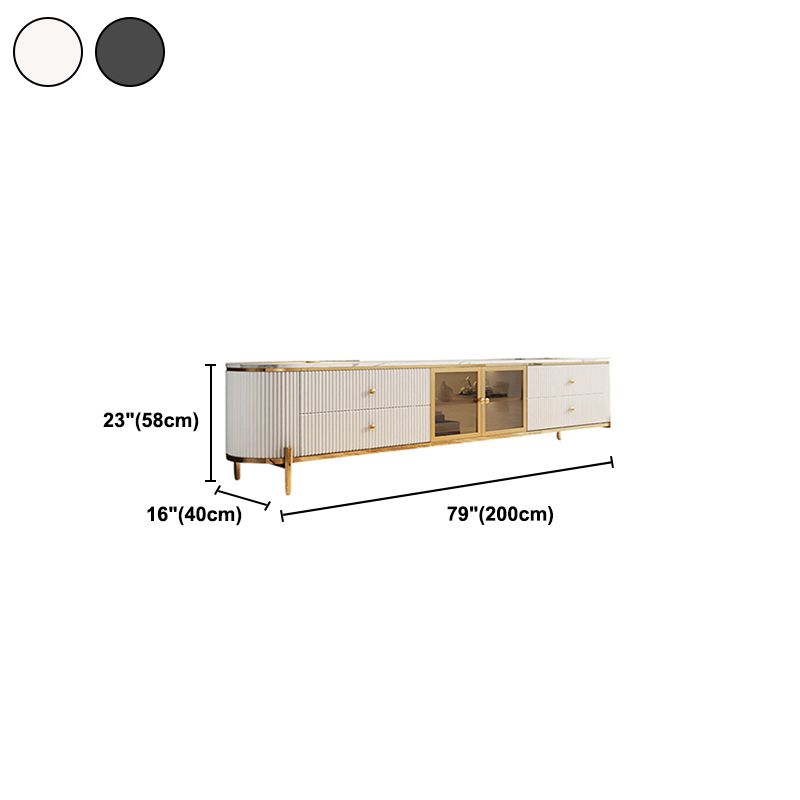 White 23-inch Corner TV Stand & Media Console, Slate TV Stand for TVs with Drawers