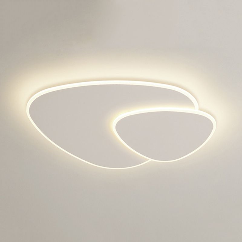 White 2-Light Flush Mount Lighting LED Modernism Ceiling Light for Bedroom