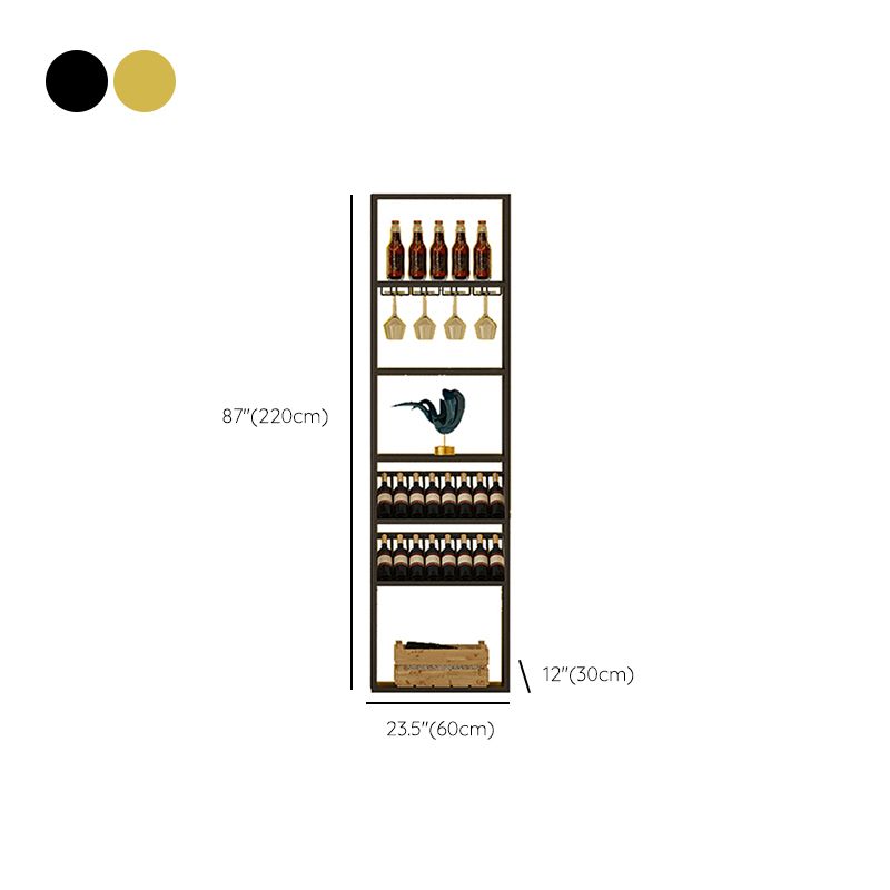 Floor Wine Rack Modern Metal Wine Bottle & Glass Rack for Dining Room