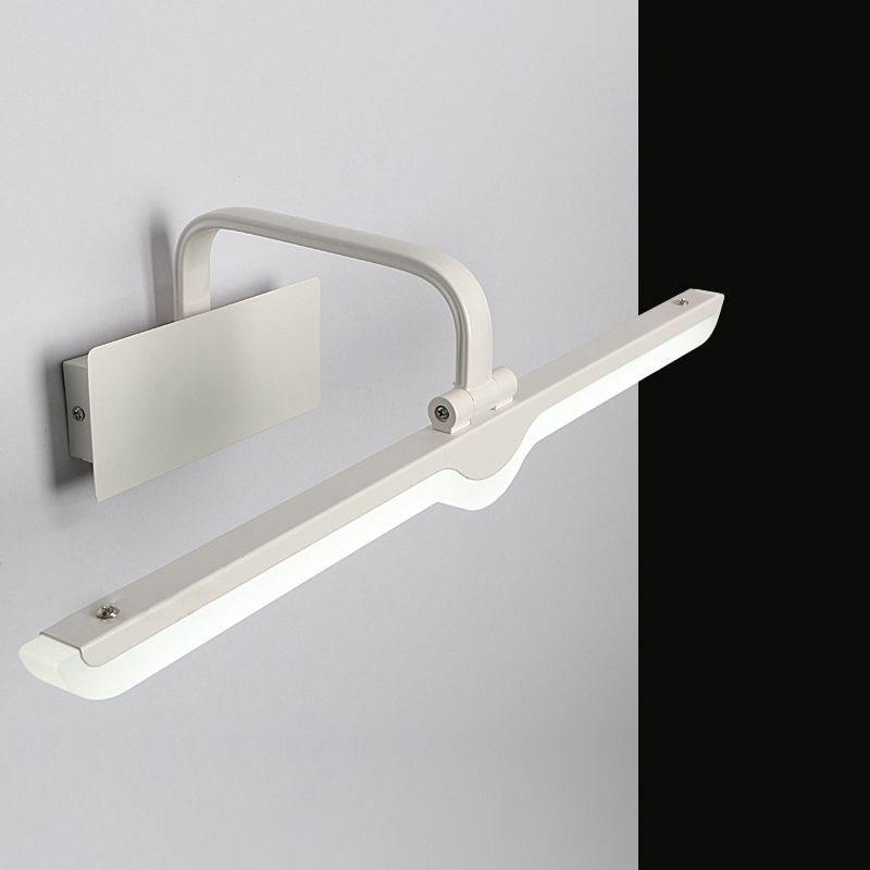 Metal Linear Vanity Wall Lights Contemporary 1 Light Vanity Lighting Fixtures in White