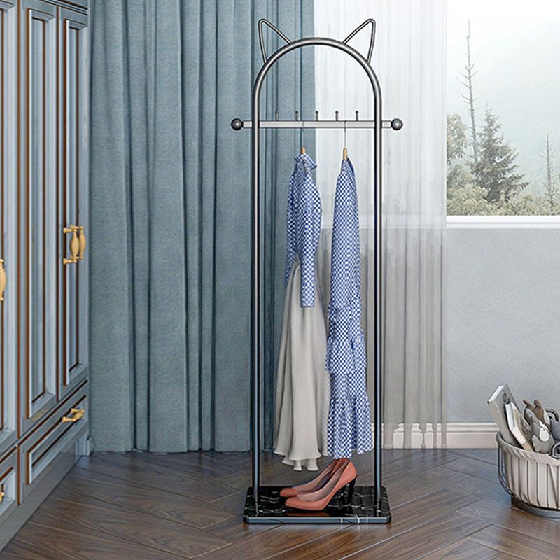 Modern Metal Hall Stand with Hooks Storage Shelf Coat Hanger