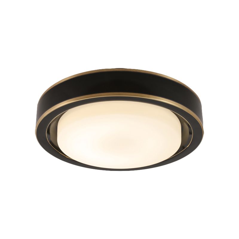 15 "/19" W ¬ †black/Brass ¬ †drum Plafond Light Fixture Classic ¬ †Frosted Glass ¬ †LED ¬ †Slaapkamer † †Flush Mount ¬ †in ¬ †White/Warm-†Light