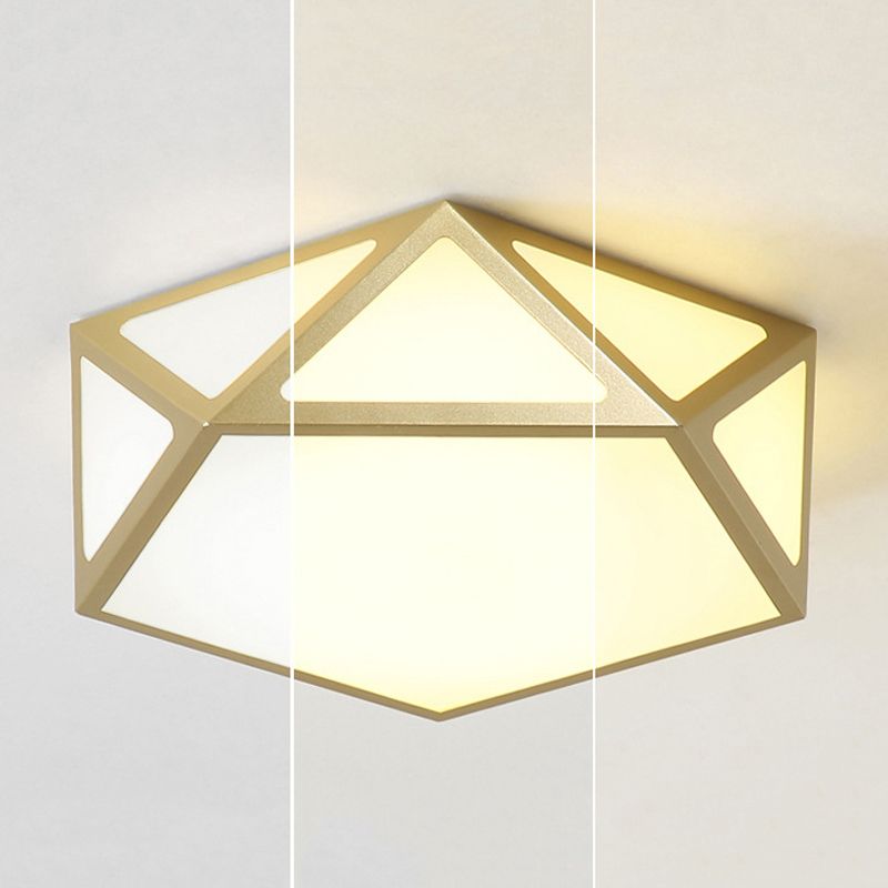 Geometric Flush Mount Light Contemporary Metal Ceiling Lamp for Bedroom