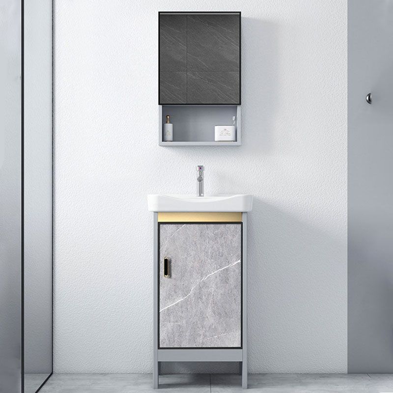 Modern Freestanding Vanity Sink Metal Bathroom Vanity Cabinet with Mirror Cabinet