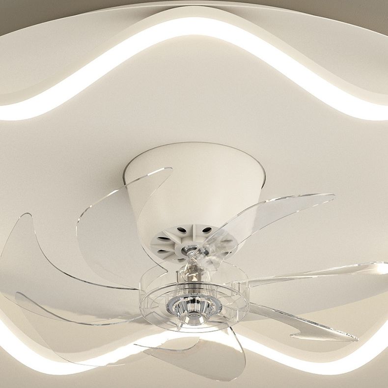 Modernism Single White Ceiling Fan Lamp LED Acrylic Ceiling Fan Light