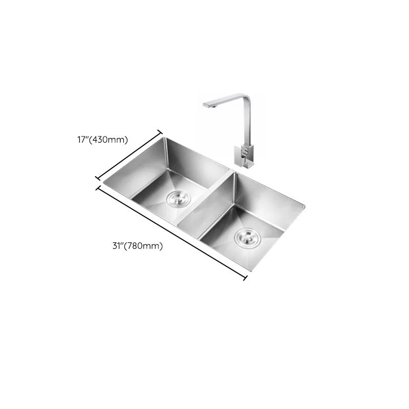 Modern Undermount Kitchen Sink Stainless Steel Kitchen Sink with Faucet