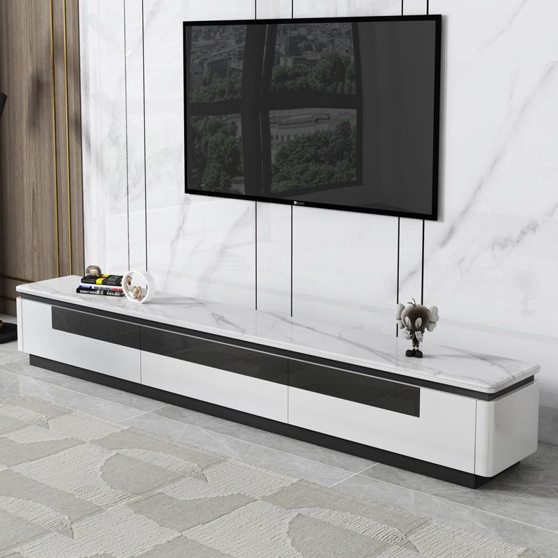 Modern TV Stand with 3 Drawers TV Stand in Black/White Fit TVs for up to 15.75"