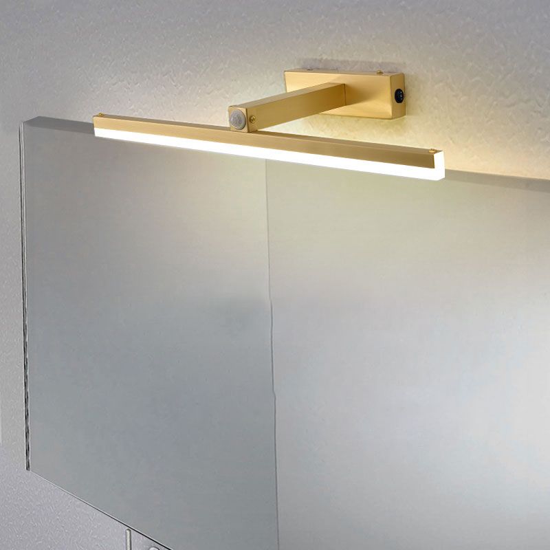 Zeitgenössischer Minimalismus -Stil LED Kupfer Induktiver Waschtischwandbeleuchtung für Badezimmer